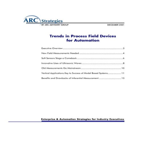 Trends in process field devices for automation