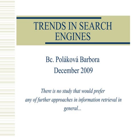 Trends In Search Engines