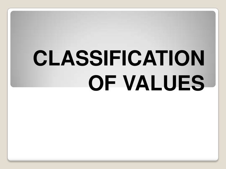classification of values