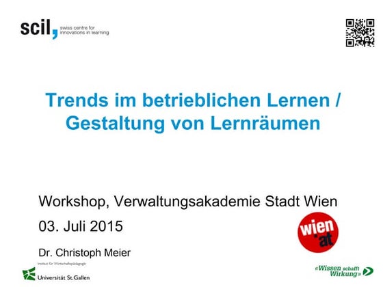 Trends im betrieblichen Lernen/ Gestaltung von Lernräumen - Verwaltungsakadem...
