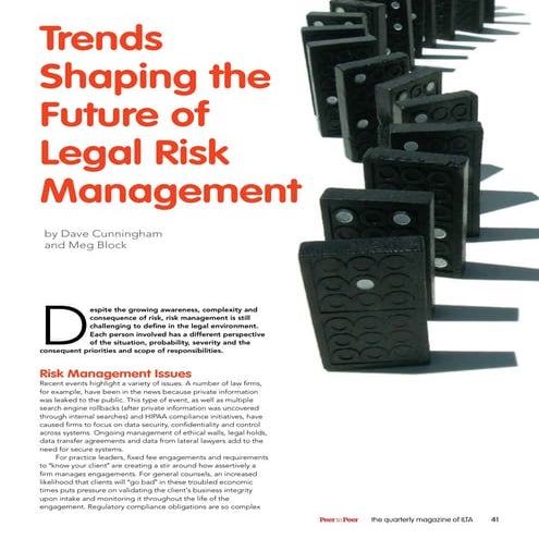 Trends shaping the future of legal risk management   by dave cunningham and m...