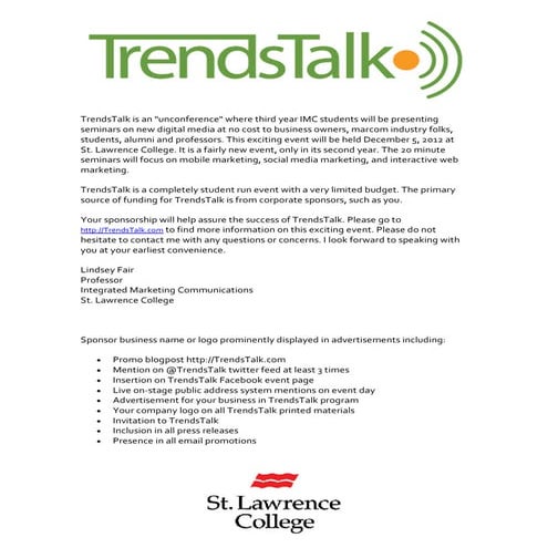 Trends talk sponsors 2012