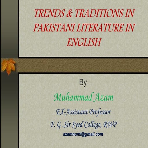 Trends &Traditions In Pakistani Literature in English.pptx