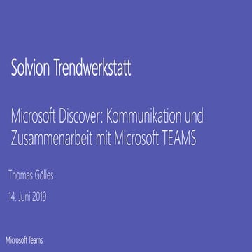 Solvion Trend Werkstatt juni 2019  - Microsoft Teams