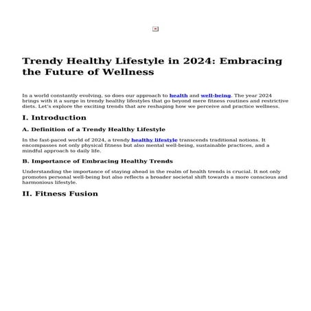 Trendy Healthy Lifestyle in 2024: Embracing the Future of Wellness