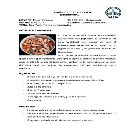 COMIDATres platos típicos de esmeraldas