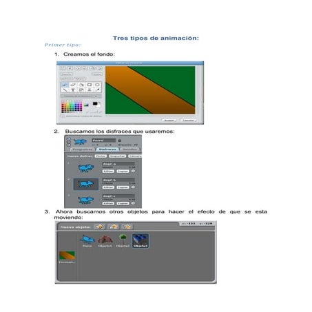 Tres tipos de animación