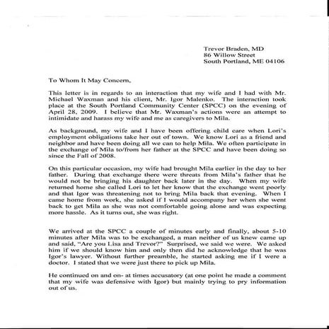 Trevor letter | PDF