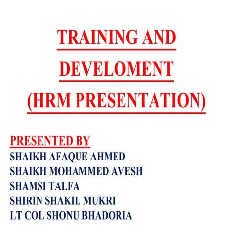TRAININGg & DEVELOPMENT  at tata group and tata motors