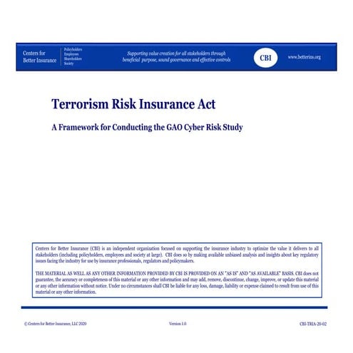 TRIA Cyber Risk Study (GAO)