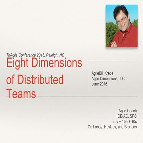 Eight Dimensions of Distributed Teams - TriAgile 2016