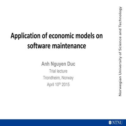 Application of economic model in software maintenance