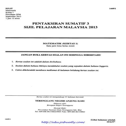 Trial spm kedah_2013_maths_paper1_[a] | PDF