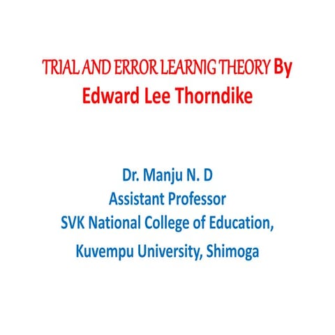 Trial and error learning theory