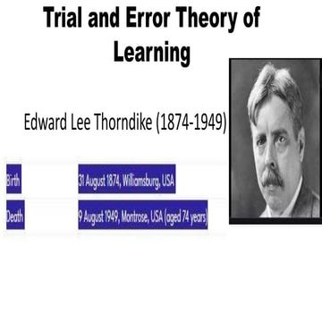 Trial and error theory of learning