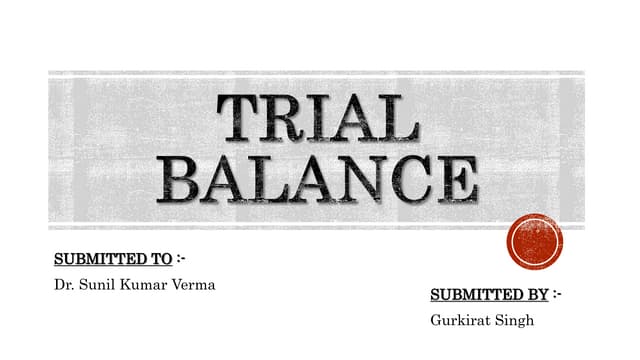 Trial balance