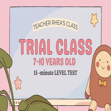 Trial Class 7-10 years old - ONLINE ESL CLASS