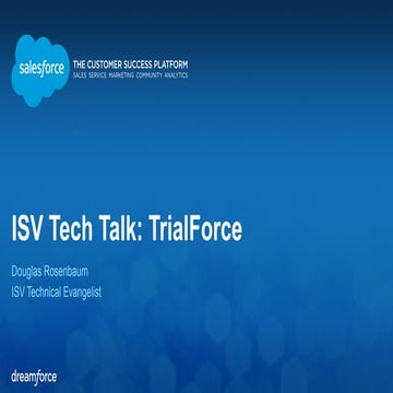 ISV Tech Talk: Trialforce (October 15, 2014)