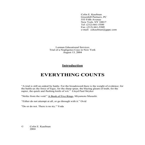 Trial of a negligence case