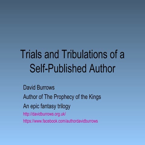Trials and tribulations of a self published author