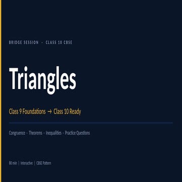 Comprehensive CBSE Class 10 Triangles Mastery Session: Congruence ...