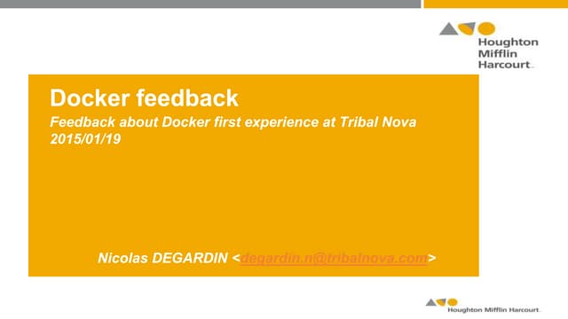 Tribal Nova Docker feedback