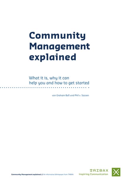 Community Management explained