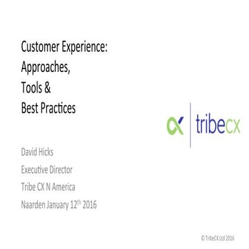 TribeCX: Customer Experience: Today's Business Benchmark
