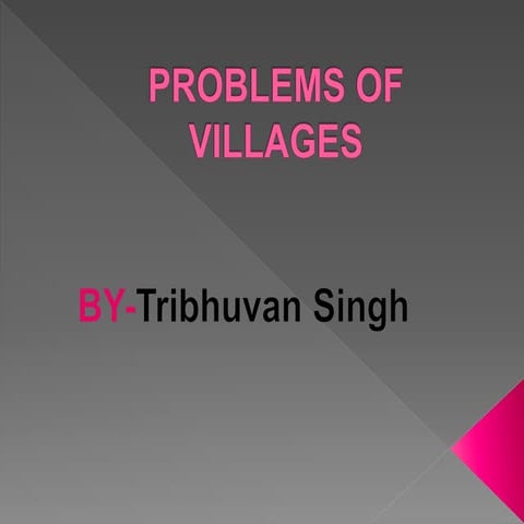 Problems of villages and on rural areas