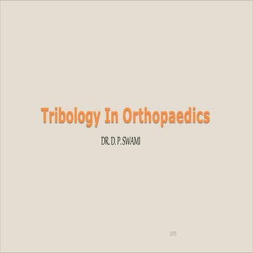 Tribology in-orthopaedics