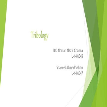Tribology by noman nazir