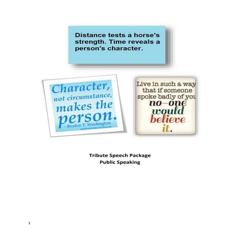 Tribute speech package fall 2014