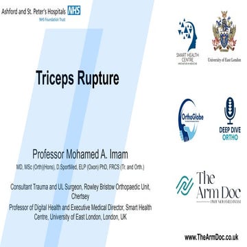 Triceps Rupture for orthopaedic surgeons | PPTX