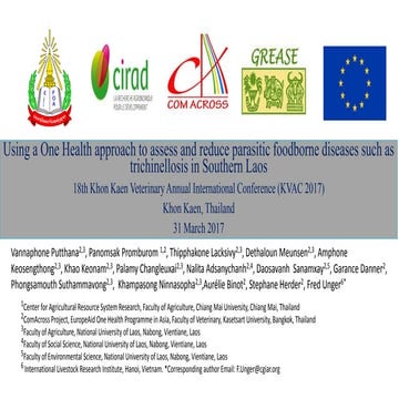 Using a One Health approach to assess and reduce parasitic foodborne diseases...