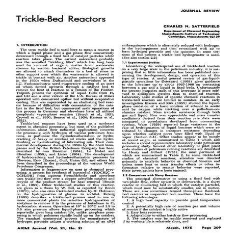Trickle bed reactors