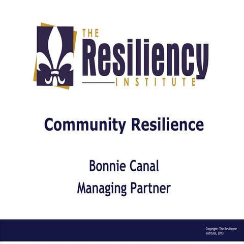 The Resiliency Institute, Community Resiliency