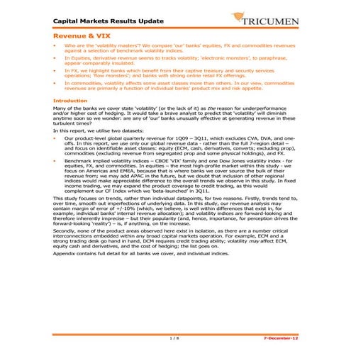 Tric Revenue &amp; Vix