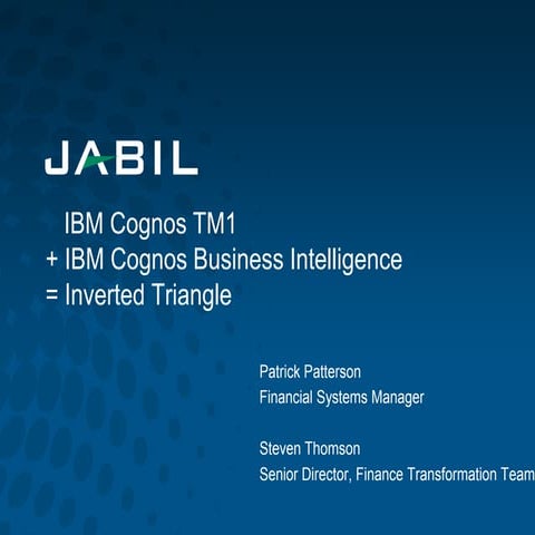 Finance Transformation for JABIL with IBM Cognos TM1