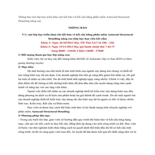 Học lớp thiết kế kết cấu bằng phần mềm Autocad nâng cao