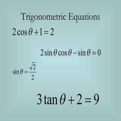 Trig Equations For Upload