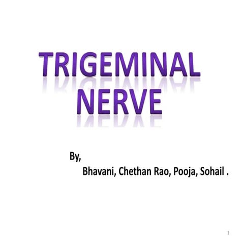Trigeminal nerve ppt by advik rao | PPTX
