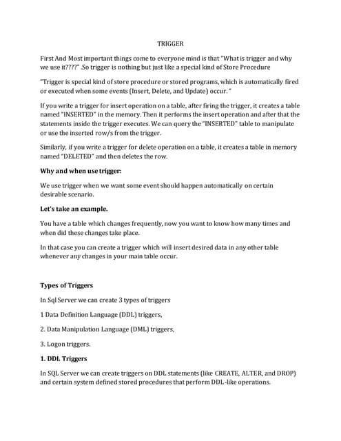 TRIGGERS IN DATABASE MANAGEMENT SYSTEM.ppt