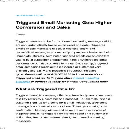 Triggered email marketing gets higher conversion and sales
