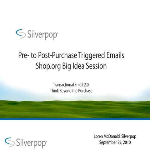 Triggered Email Pre to Post Purchase Emails Shop.org
