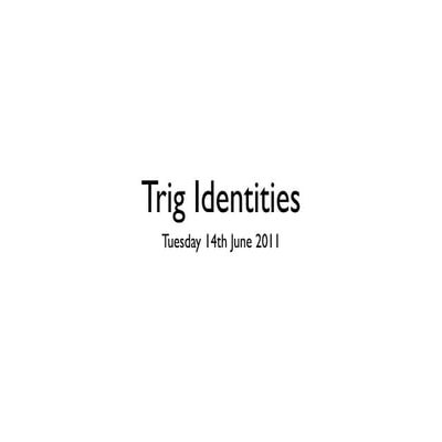 Trig identities
