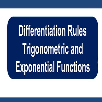 Comprehensive Guide to Differentiation of Trigonometric and Exponential ...