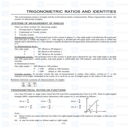 Trigonometry - Formula Sheet - MathonGo.pdf