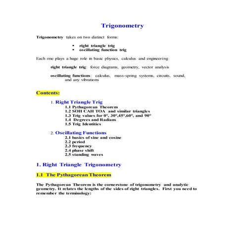Trigonometry docs