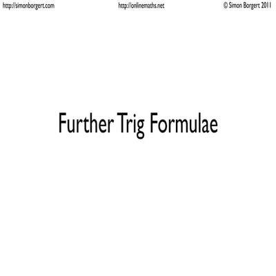 Trig products as sum and differecnes