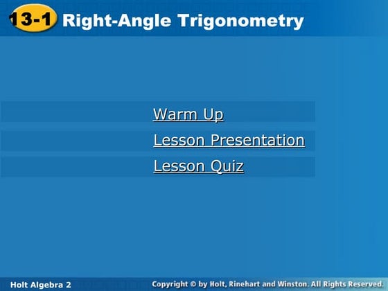 Trigonometry ratios in right triangle | PPT